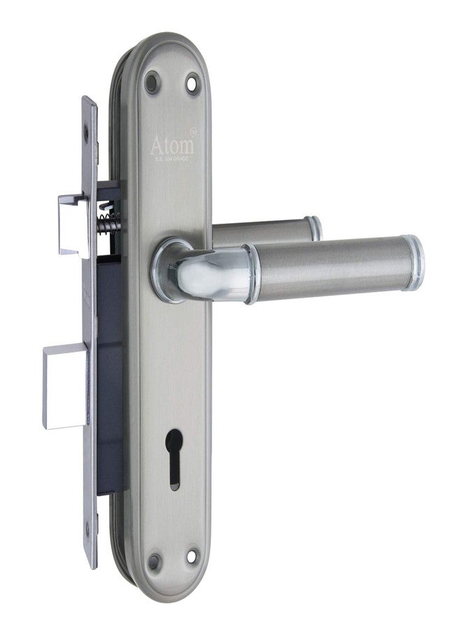 Atom Heavy Duty Mortise Door Lock for Bedroom, Living Room, Main Door, Silver Satin Finish | 3 Keys | 6 Lever Double Stage Lockset for House Hotel Office(FLORAKY) - Image 2